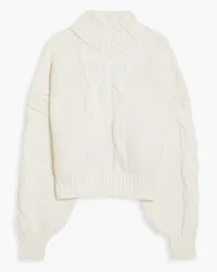 IRO Lyme cable-knit merino wool-blend turtleneck sweater - White White