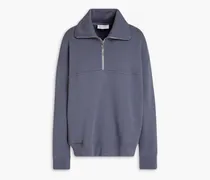 Organic French cotton-terry half-zip sweatshirt - Gray