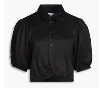 Twist-front woven shirt - Black