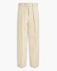 Jil Sander Belted pleated crepe pants - Neutral Neutral