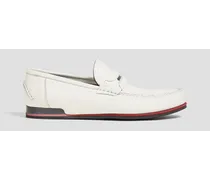 Pebbled-leather loafers - White