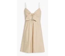 Alice Olivia - Melvina cutout linen-blend mini dress - Neutral