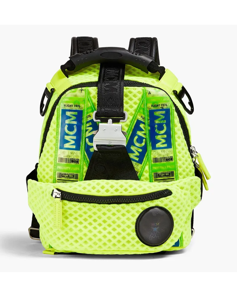 MCM Appliquéd neon mesh backpack - Yellow Yellow