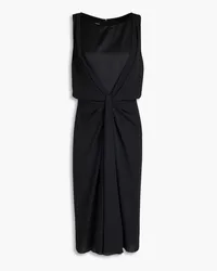 Emporio Armani Draped satin and georgette dress - Black Black