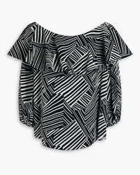 Sachin & Babi Valentina off-the-shoulder printed crepon top - Black Black