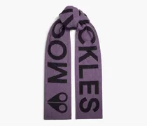 Wool and cashmere-blend jacquard scarf - Purple