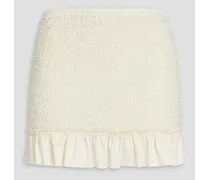 Ruffled cloqué jersey mini skirt - White