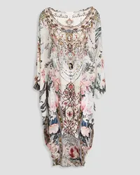 Camilla Embellished printed silk crepe de chine dress - Pink Pink