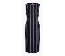 Striped wool midi dress - Blue