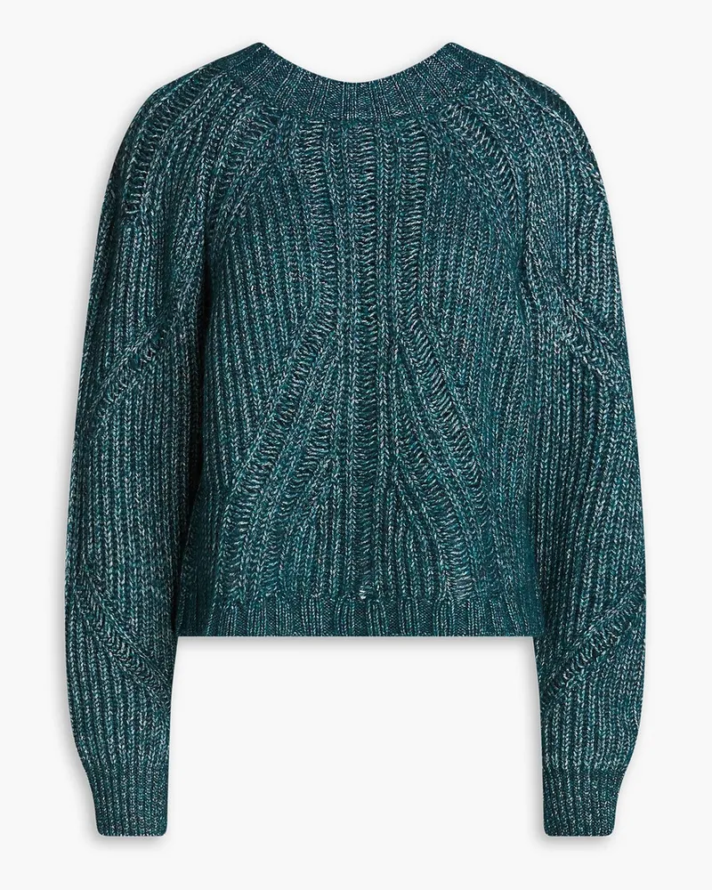 Alberta Ferretti Metallic ribbed-knit sweater - Blue Blue