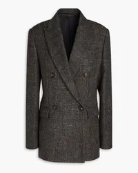 Brunello Cucinelli Double-breasted tweed blazer - Gray Gray