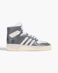 adidas The Simpsons leather and suede high-top sneakers - Gray Gray