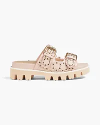 RED Valentino Flower Puzzle laser-cut studded leather sandals - Neutral Neutral