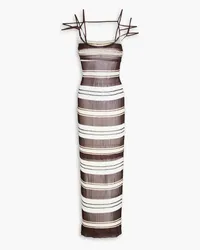 Jacquemus Striped ribbed-knit maxi dress - Brown Brown