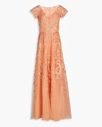 Zuhair Murad Embellished embroidered tulle gown - Orange Orange