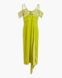 Zuhair Murad Embellished crepe and voile dress - Green Green