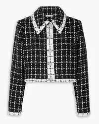 Alice + Olivia Alice Olivia - Renae cropped metallic bouclé-tweed jacket - Black Black