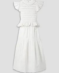 Sea Rylee convertible cutout broderie anglaise cotton and crochet midi dress - White White