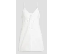 Cami cutout cotton-poplin mini dress - White