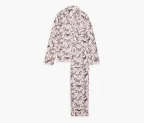 Printed stretch-jersey pajama set - Pink