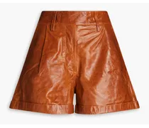 Paola leather shorts - Brown