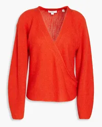 Vince Wrap-effect ribbed-knit sweater - Orange Orange