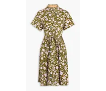 Albus floral-print cotton-blend poplin mini shirt dress - Green