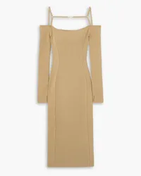 Jacquemus Sierra embellished ribbed-knit midi dress - Neutral Neutral