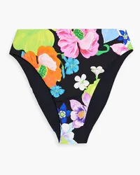 Camilla Crystal-embellished floral-print mid-rise bikini briefs - Black Black