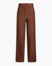 Acne Studios Linen and wool-blend gabardine straight-leg pants - Brown Brown