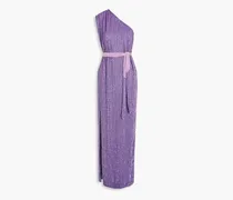 Vivien one-shoulder sequined chiffon maxi dress - Purple
