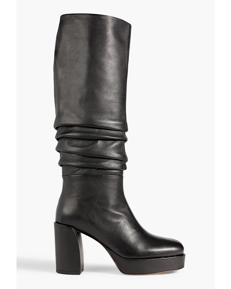 3.1 phillip lim Naomi ruched leather knee boots - Black Black