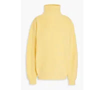 Ribbed cotton turtleneck sweater - Yellow