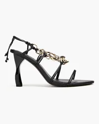 Aje. Astrid chain-embellished leather sandals - Black Black