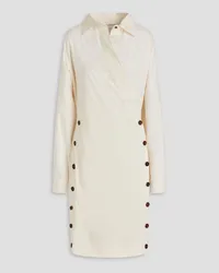 Philosophy Di Lorenzo Serafini Button-detailed cotton-blend wrap dress - White White