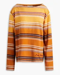 Acne Studios Enos striped cotton-jersey top - Orange Orange