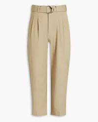 Nanushka Tapered cropped cotton-blend twill pants - Neutral Neutral