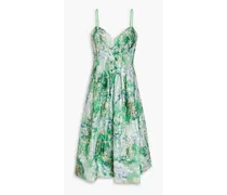 Green Lakes floral-print cloqué midi dress - Green