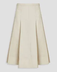 3.1 phillip lim Godet pleated cotton-blend poplin midi skirt - White White