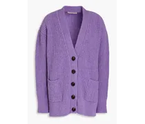 Kira ribbed wool cardigan - Purple