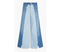 Split Seam two-tone high-rise wide-leg jeans - Blue