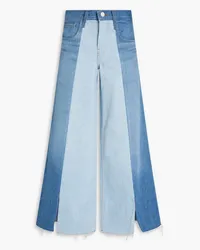 Frame Denim Split Seam two-tone high-rise wide-leg jeans - Blue Blue