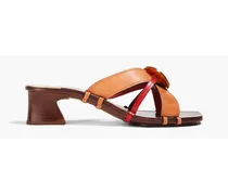 Two-tone leather sandals - Brown
