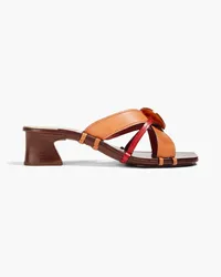 Tory Burch Two-tone leather sandals - Brown Brown