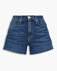 Frame Denim Le Brigette frayed denim shorts - Blue Blue