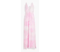 Livia tie-dyed silk-crepon halterneck maxi dress - Pink
