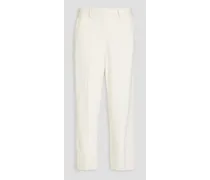 Cropped crepe straight-leg pants - White