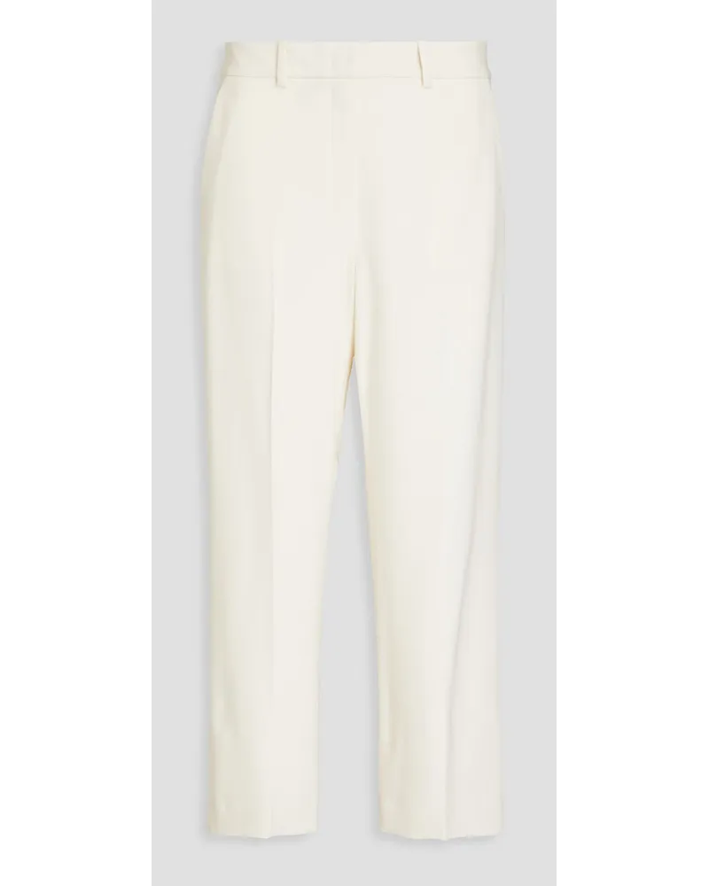 Theory Cropped crepe straight-leg pants - White White