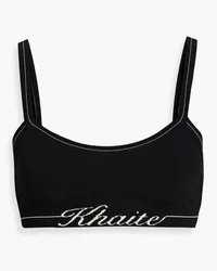 KHAITE Carmelo jacquard-knit bra top - Black Black