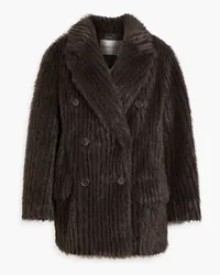 STAND Zenni double-breasted faux fur coat - Brown Brown